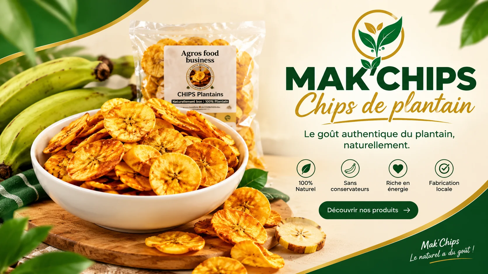 Composition gourmande de chips dorées